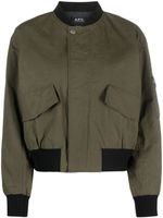 A.P.C. veste bomber Hamilton crop - Vert - thumbnail