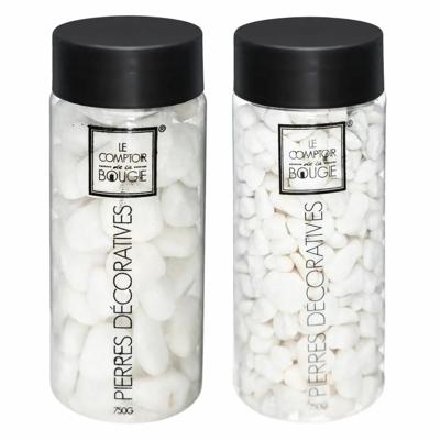 Atmosphera Decoratie stenen - wit - middelgroot en klein - 750 gram - Aquarium en vazen vulling