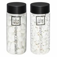 Atmosphera Decoratie stenen - wit - middelgroot en klein - 750 gram - Aquarium en vazen vulling