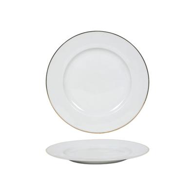 Bord wit/goud rand Ø20,5cm doos a 6