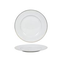 Bord wit/goud rand Ø20,5cm doos a 6