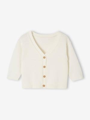 Cardigan voor jongens in fijn breiwerk wit