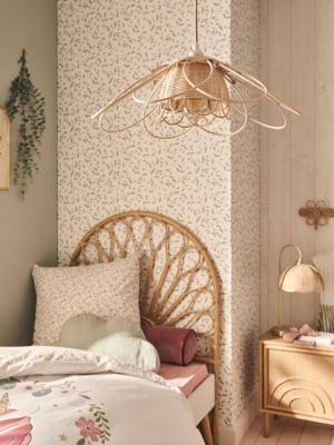 Lampenkap Bloem van Rotan beige