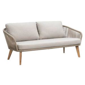 Loungebank Nant - wicker/acacia taupe - 87x170x67 cm - incl. kussens - Leen Bakker