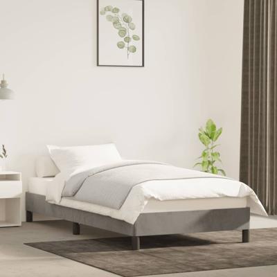 Bedframe zonder matras 90x200 cm fluweel lichtgrijs