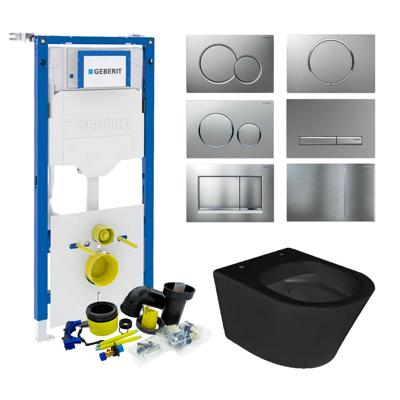 Geberit UP320 Toiletset set45 Wiesbaden Vesta Rimless Mat Zwart Met Sigma Drukplaat