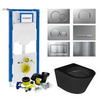 Geberit UP320 Toiletset set45 Wiesbaden Vesta Rimless Mat Zwart Met Sigma Drukplaat