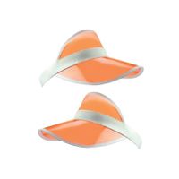 2x stuks oranje zonneklep petje/hoedje transparant