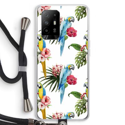 Kleurrijke papegaaien: Oppo A95 5G Transparant Hoesje met koord