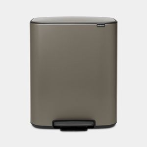 Brabantia Bo pedaalemmer 60 liter met kunststof binnenemmer - Platinum