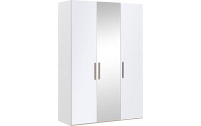 Goossens Kledingkast Easy Storage Ddk, Kledingkast 153 cm breed, 220 cm hoog, 2x glas draaideur en 1x spiegel draaideur midden