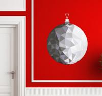 Muursticker zilveren kerst bal