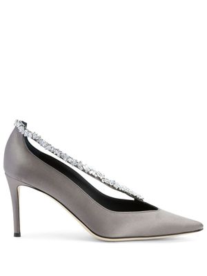 Giuseppe Zanotti escarpins Filipa à ornements en cristal - Gris