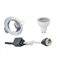 LED Spot Set - Trion - GU10 Fitting - Dimbaar - Inbouw Rond - Glans Chroom - 6W - Natuurlijk Wit 4200K - Kantelbaar Ø83mm - thumbnail