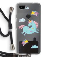 Vliegende eenhoorn: Pixel 3a Transparant Hoesje met koord