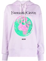 MSGM hoodie en coton à imprimé graphique - Violet