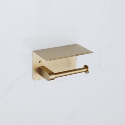 Fortifura Calvi - toiletrolhouder - met plateau - Geborsteld Messing PVD (Goud) SW1183053