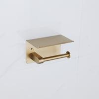 Fortifura Calvi - toiletrolhouder - met plateau - Geborsteld Messing PVD (Goud) SW1183053