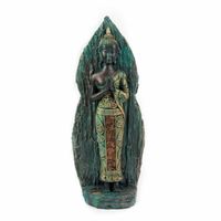 Thaise Boeddha Beeld Staand Groen - 13 x 7 x 31 cm - thumbnail