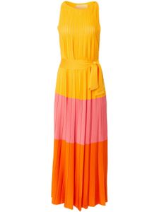 Carolina Herrera robe longue colour block à plis - Jaune