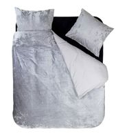 Sleeptime Dekbedovertrek Crystal Velvet Grijs-1-persoons (140 x 200/220 cm)