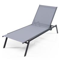 Verstelbare Ligstoel voor Buiten 6-Posities Ligstoel met Snel Drogende Stof Ligstoel voor Terras Zwembad Tuin