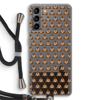 Poop emoji: Samsung Galaxy S21 Transparant Hoesje met koord