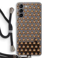 Poop emoji: Samsung Galaxy S21 Transparant Hoesje met koord