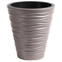 Prosperplast Plantenpot/bloempot Sand Dunes - buiten/binnen - kunststof - beige - D30 x H33 cm   -