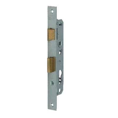 Nemef 8691 Deurslot | DM25mm | PC72mm | krukgat 8mm | voorplaat staal verzinkt 24x245mm rechthoekig | zamac verzinkte dag- en nachtschoot | DR 1+3/2+4