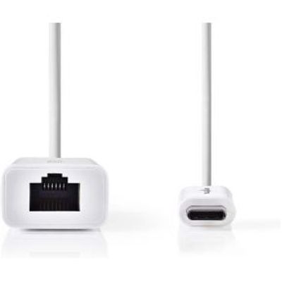 USB-C-Adapterkabel | Type-C Male - RJ45 Female | 0,2 m | Wit