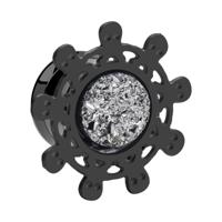 Black Double Flared Tunnel Chirurgisch staal 316L Tunnels & Plugs