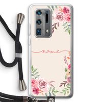 Rozen: Huawei P40 Pro Plus Transparant Hoesje met koord