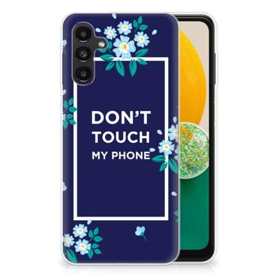 Samsung Galaxy A13 | A04s Silicone-hoesje Flowers Blue DTMP Samsung Galaxy A13 | A04s Silicone-hoesje Flowers Blue DTMP