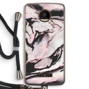 Roze stroom: Motorola Moto Z Force Transparant Hoesje met koord