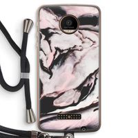 Roze stroom: Motorola Moto Z Force Transparant Hoesje met koord