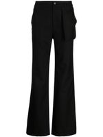 Feng Chen Wang pantalon évasé à boutonnière - Noir