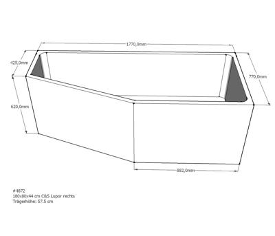 Xenz beterbad baddrager voor society compact rechts 180x80cm