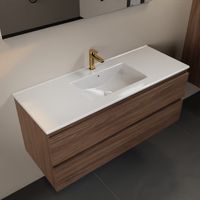 MONDIAZ AIVY 120cm badmeubel Mocha, wastafel glanzend wit keramiek midden 1 kraangat (M60103 - AI-M120MOMI)