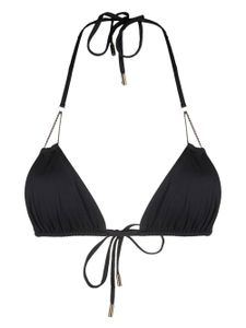 Saint Laurent haut de bikini à détails de chaine - Noir