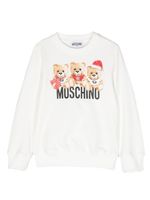 Moschino Kids sweat en coton à logo imprimé - Blanc