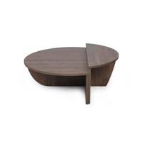 Giga Meubel - Salontafel Melamine Walnoot Rond - Ø90x35cm - Podium