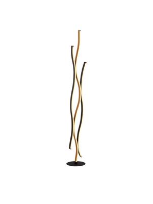 Vloerlamp Bloom - Black Metal & Wood Effect