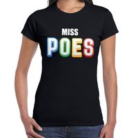 Miss POES fun tekst t-shirt zwart voor dames - thumbnail