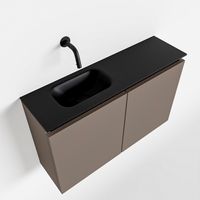 Toiletmeubel Mondiaz Ture | 80 cm | Meubelkleur Smoke | Eden wastafel Urban Links | Zonder kraangat