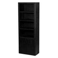 Tower Living Wandkast 'Tenna' Mangohout, Met 4 open vakken, 220 x 80cm, kleur Zwart Tower Living Wandkast 'Tenna' Mangohout, Met 4 open vakken, 220 x 80cm, kleur Zwart
