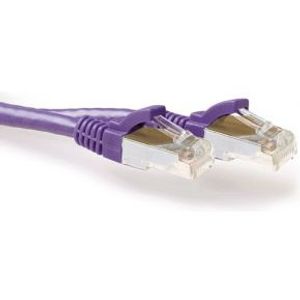 ACT Paarse 1,50 meter SFTP CAT6A patchkabel snagless met RJ45 connectoren