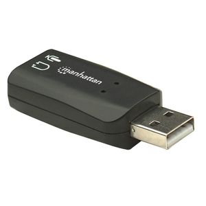 Manhattan Hi-Speed USB 3-D Audio Adapter 2.1 Externe geluidskaart Externe koptelefoonaansluitingen