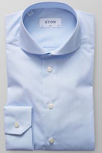 ETON Slim Fit Overhemd lichtblauw/wit, Fijne strepen