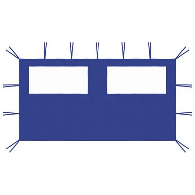 Prieelzijwand met ramen 4x2 m blauw